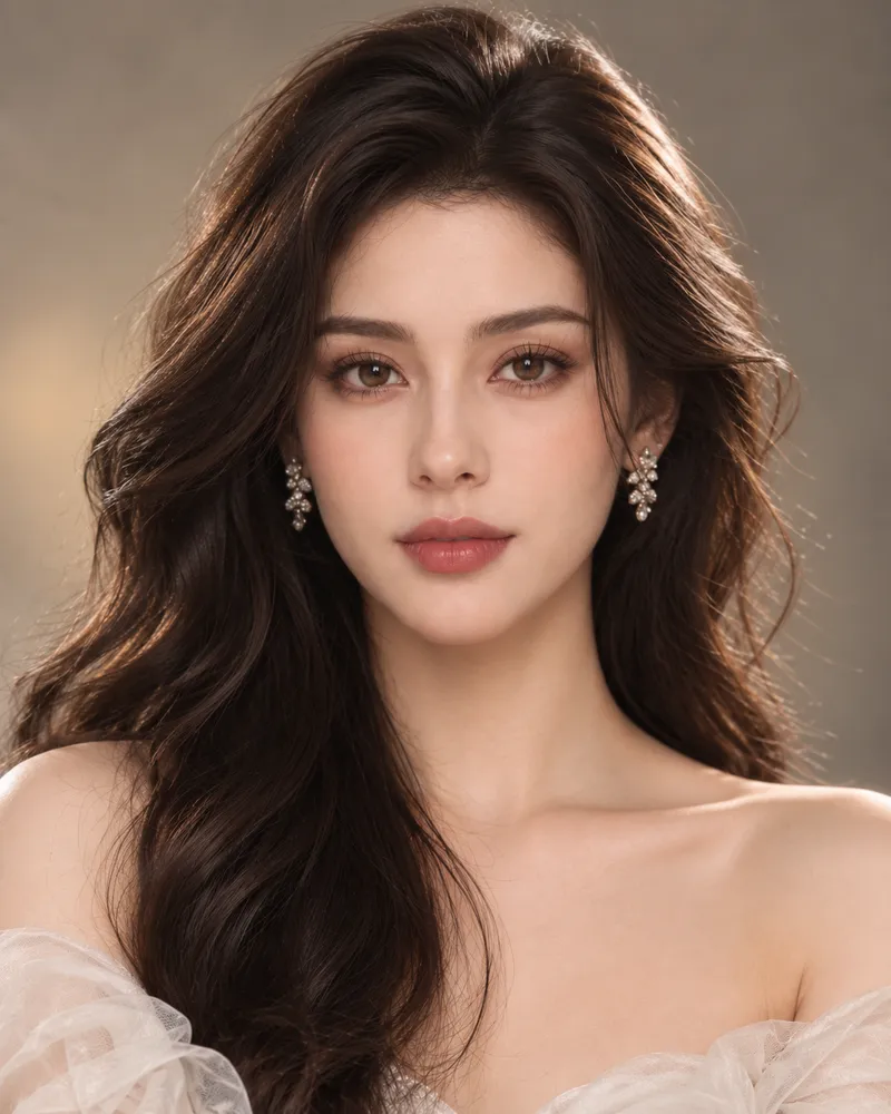 Female portrait before PrintMarks local AI enhancement
